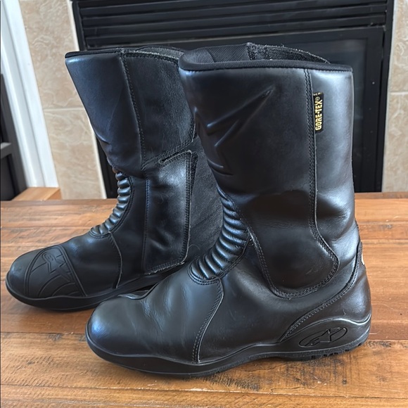 Alpine Goretex Black Motorcycle Racing Boots men’s 7.5 - Picture 1 of 15
